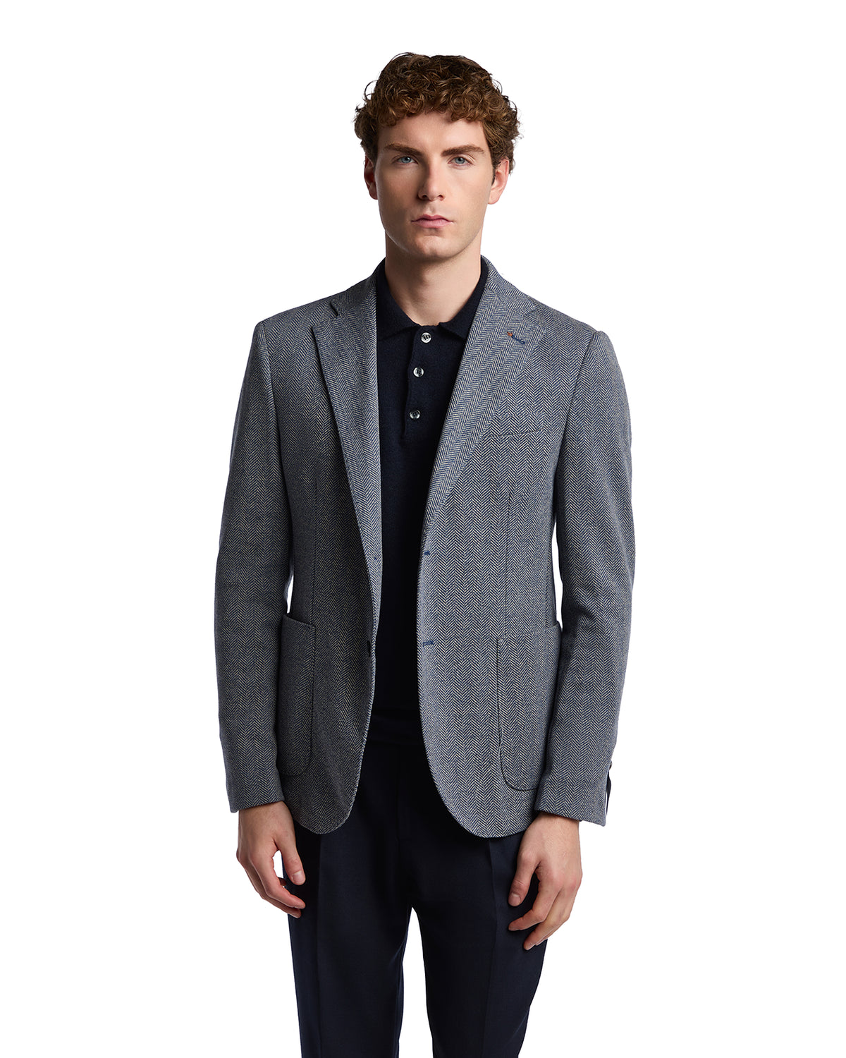 Chaqueta Espina de Pescado Ruinas azul