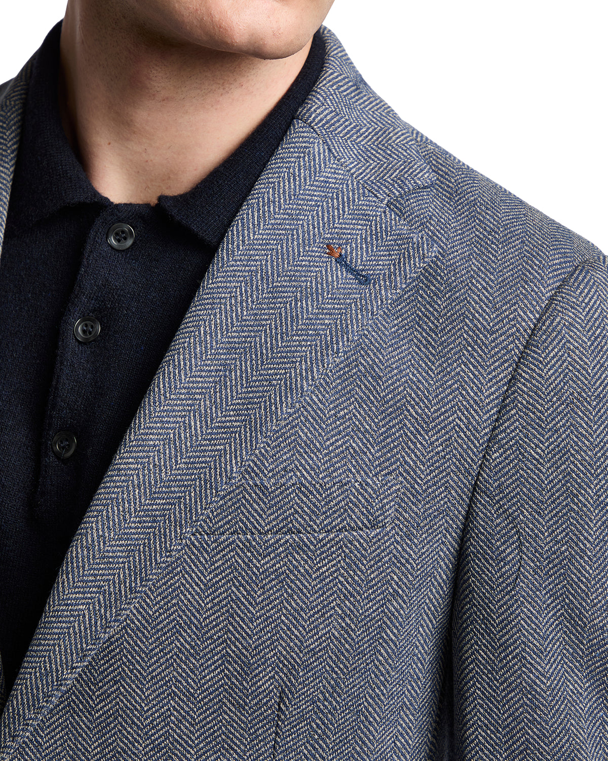 Blue herringbone Ruins jacket