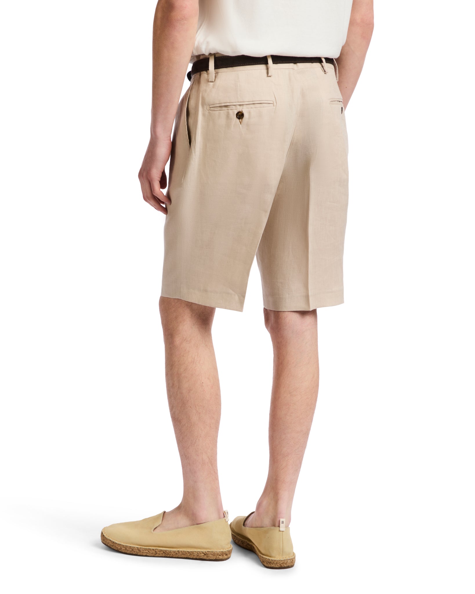 Rowan high-waisted Bermuda shorts with drawstring pleats
