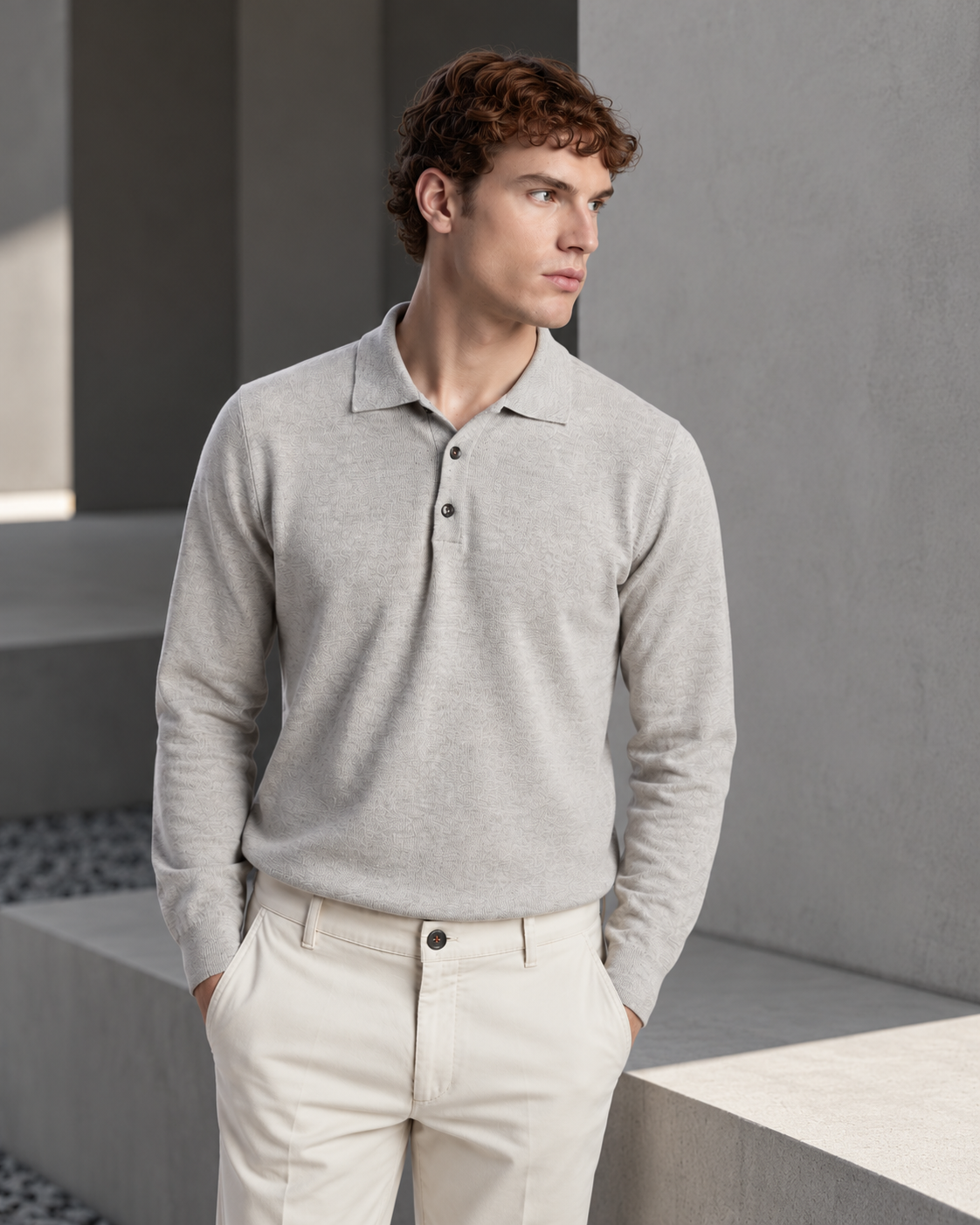 Grey Tollegno wool Rovigo polo shirt