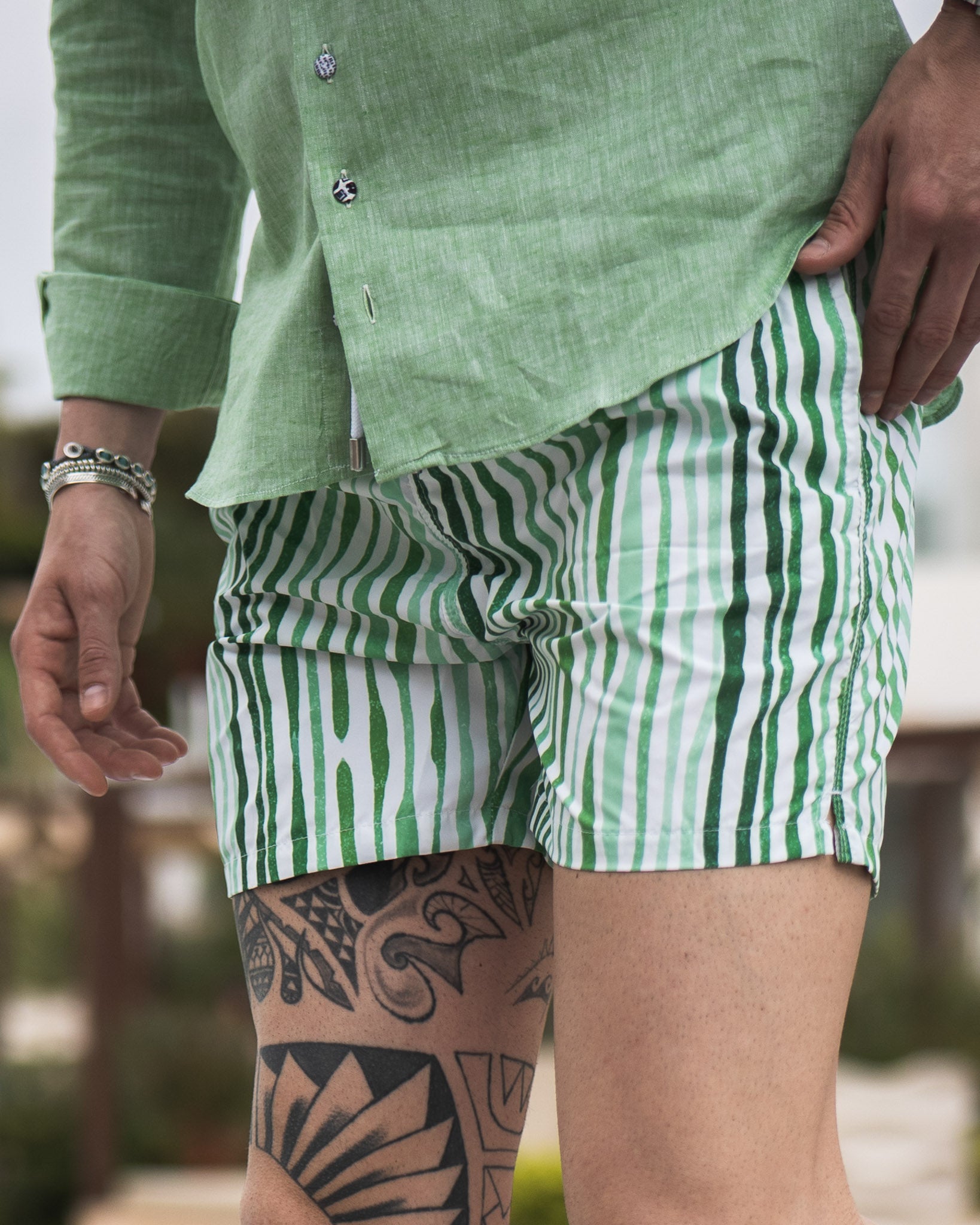 Stripe - costume da bagno fantasia verde