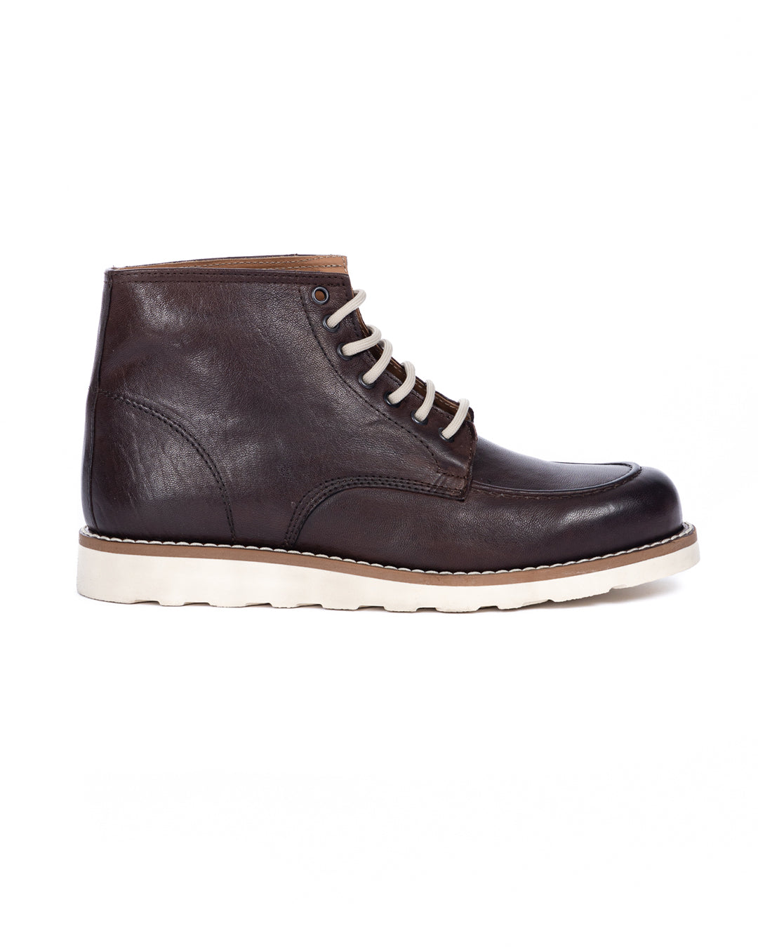 Moon - botte en cuir marron foncé