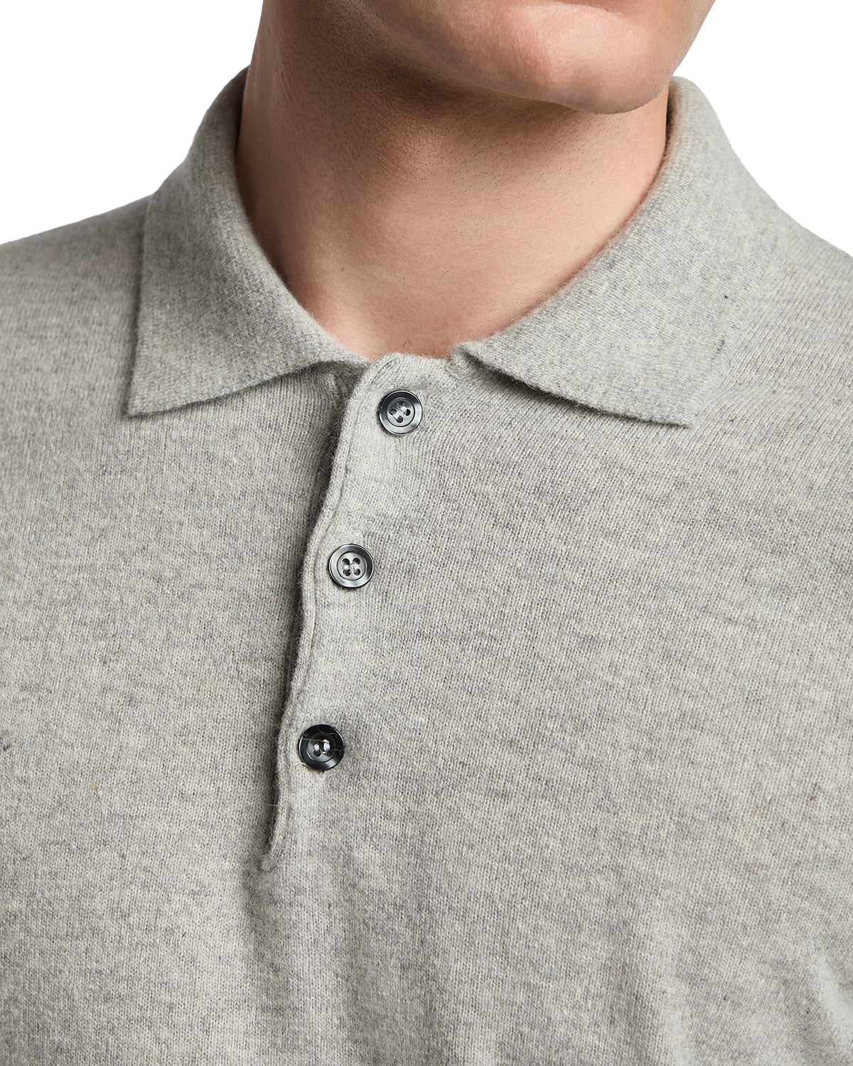 Grey cashmere blend Tiger polo shirt