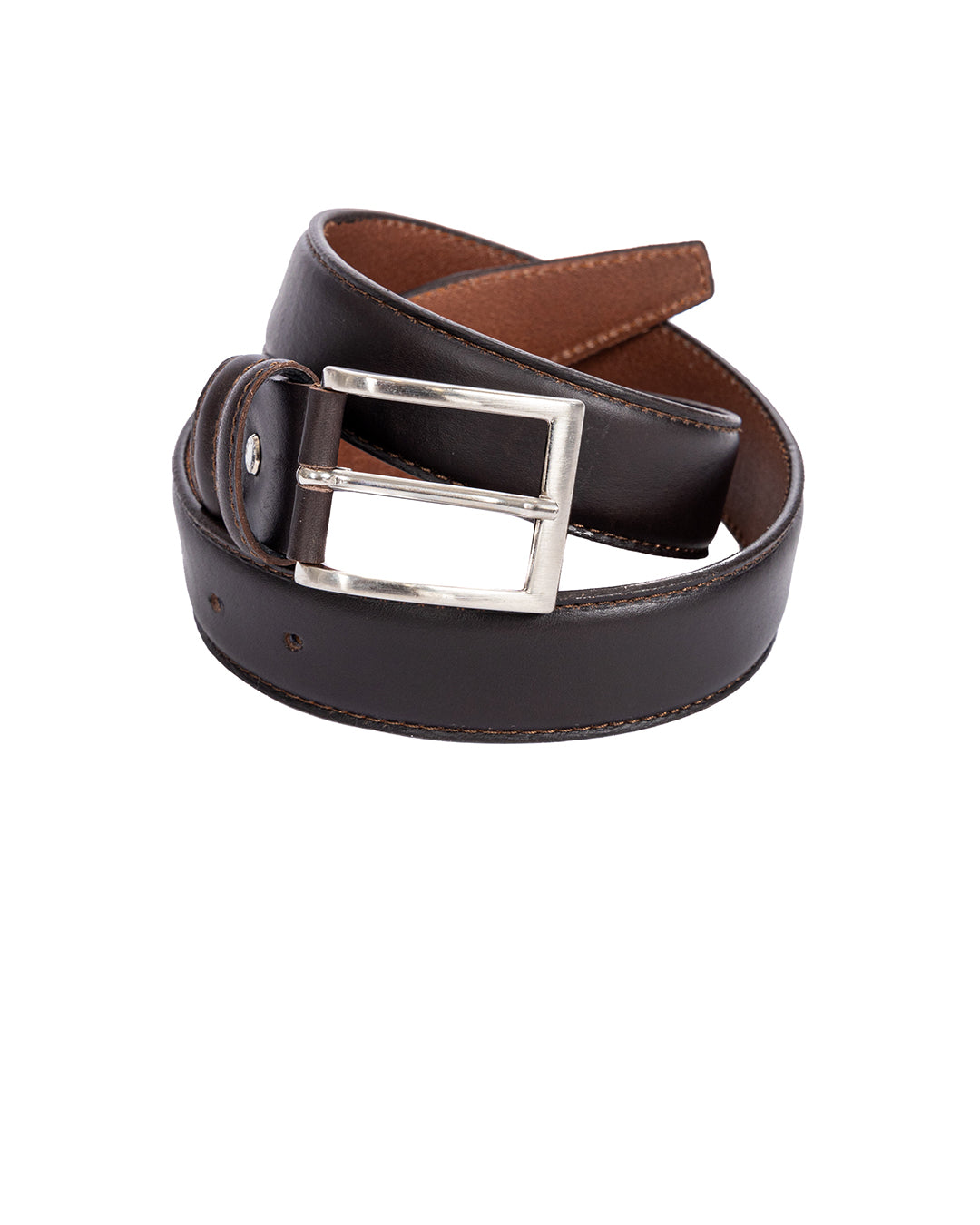 Barga - ceinture marron foncé en cuir mat