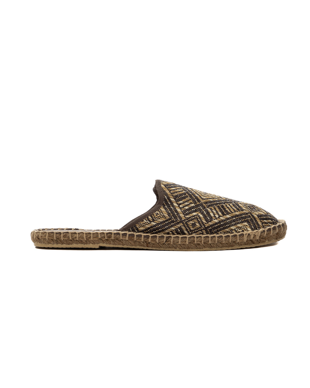 Portofino - dark brown ethnic espadrilles mules