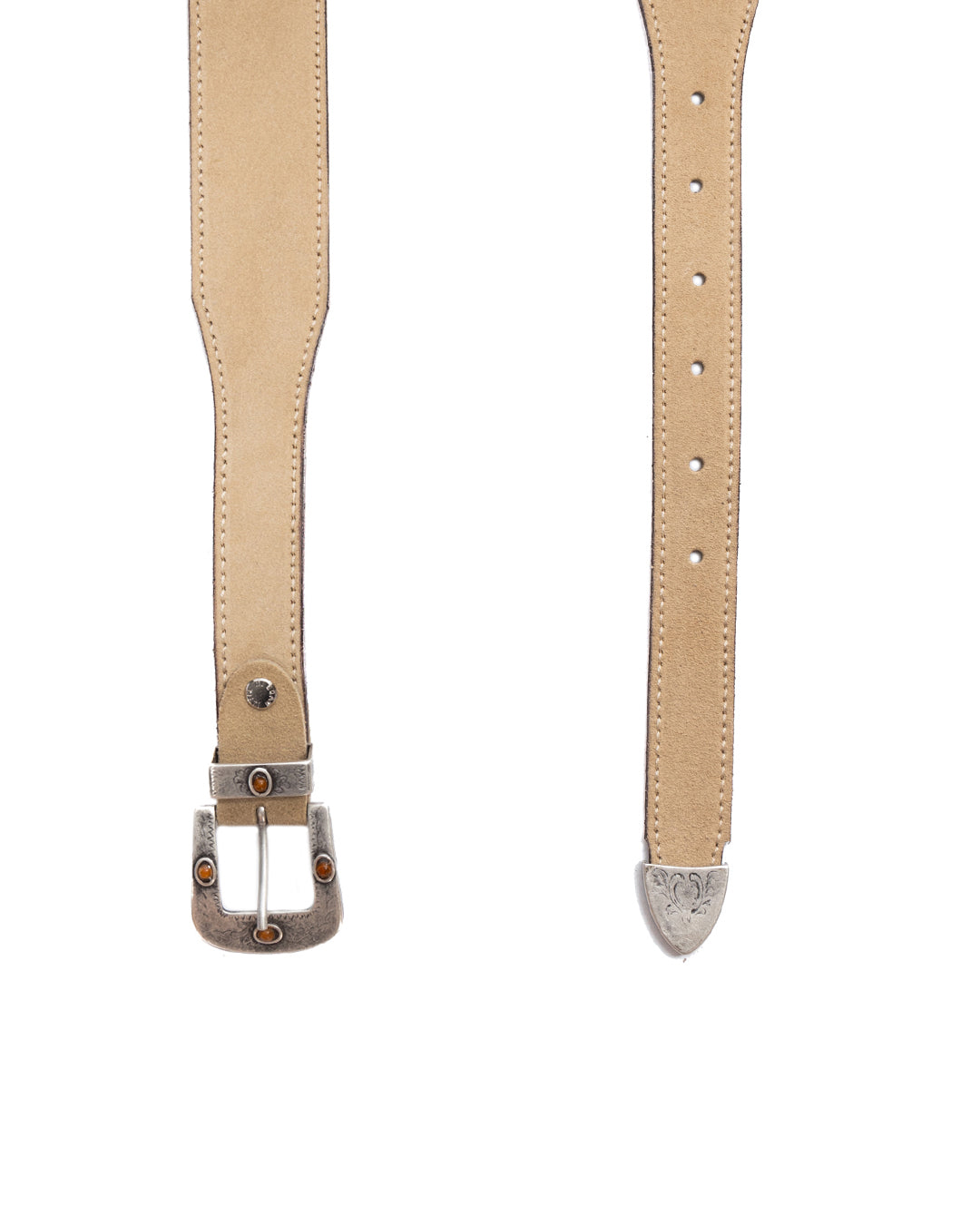 Quirico - ceinture bijou en daim beige