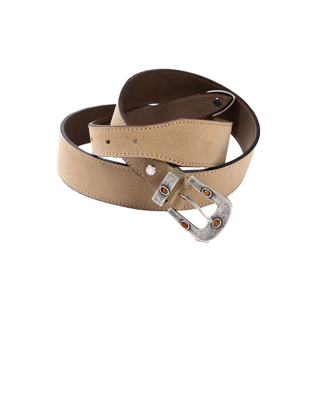 Quirico - ceinture bijou en daim beige