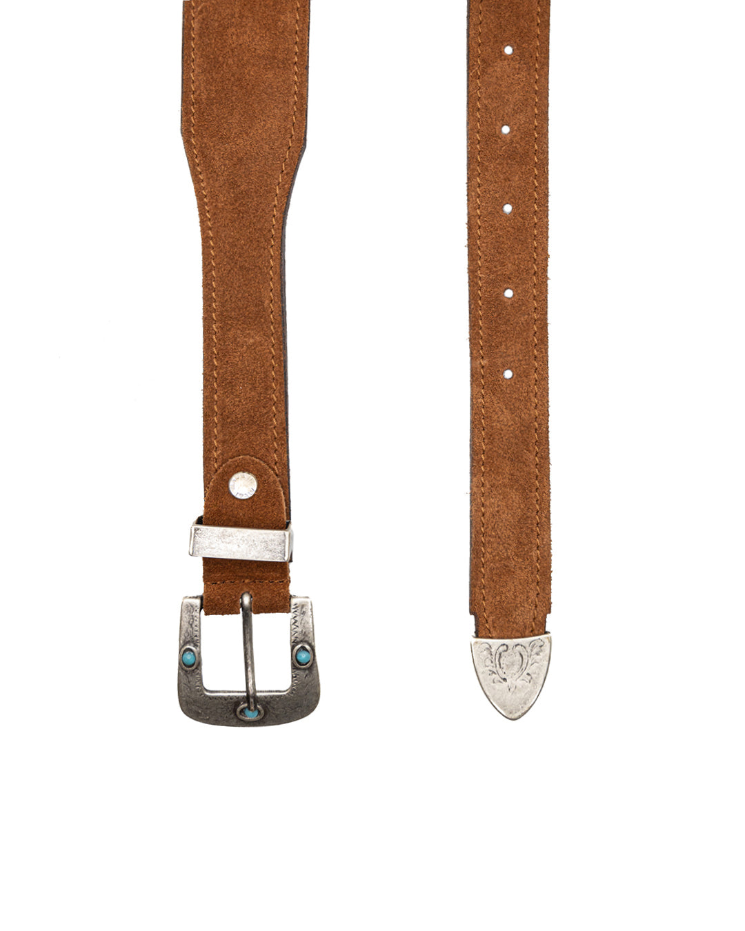 Quirico - ceinture bijou camel en suède