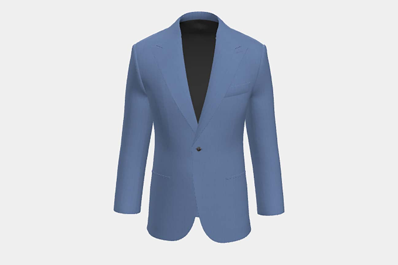 Made-to-measure solaro 130s wool jacket in light blue Caccioppoli