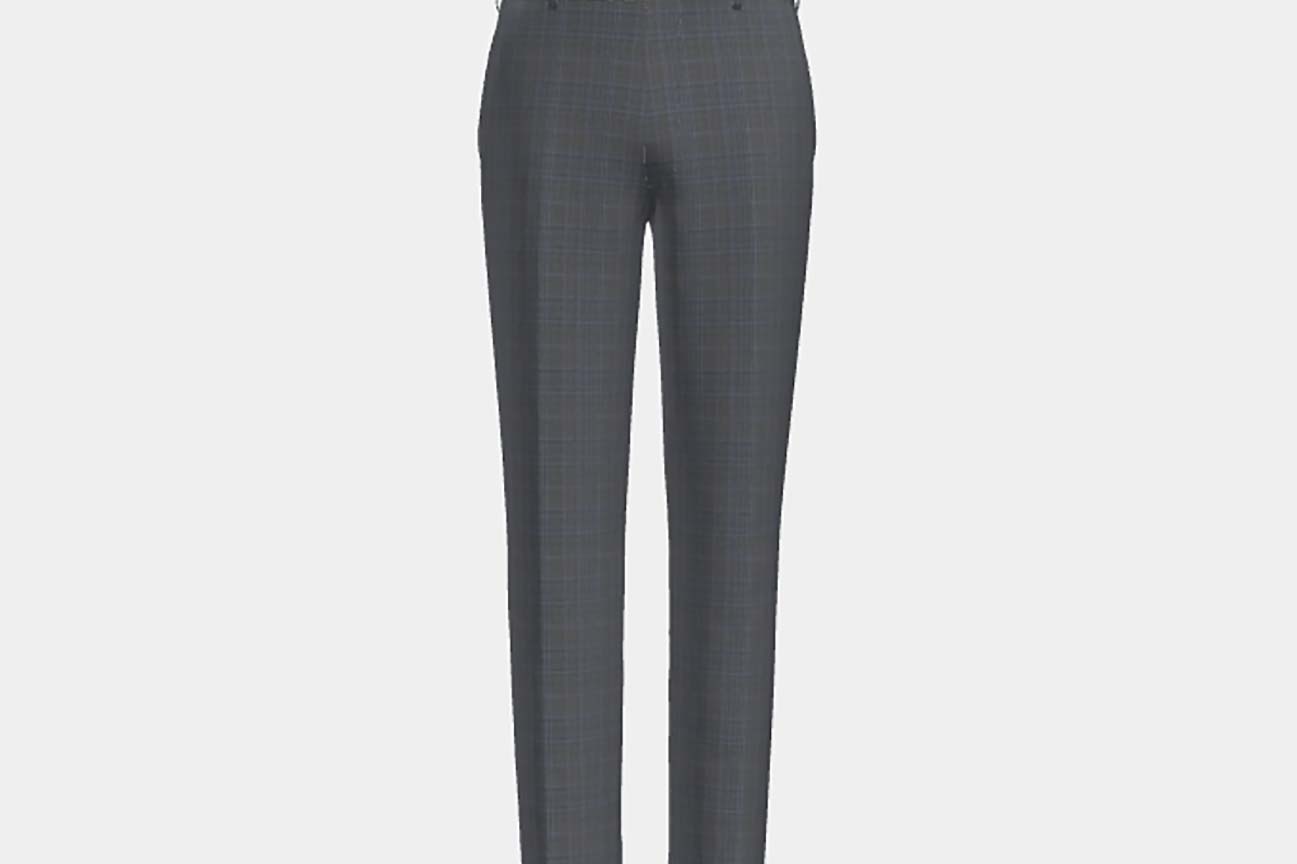 Pantalon en laine Prince de Galles des années 130 sur mesure en gris Caccioppoli