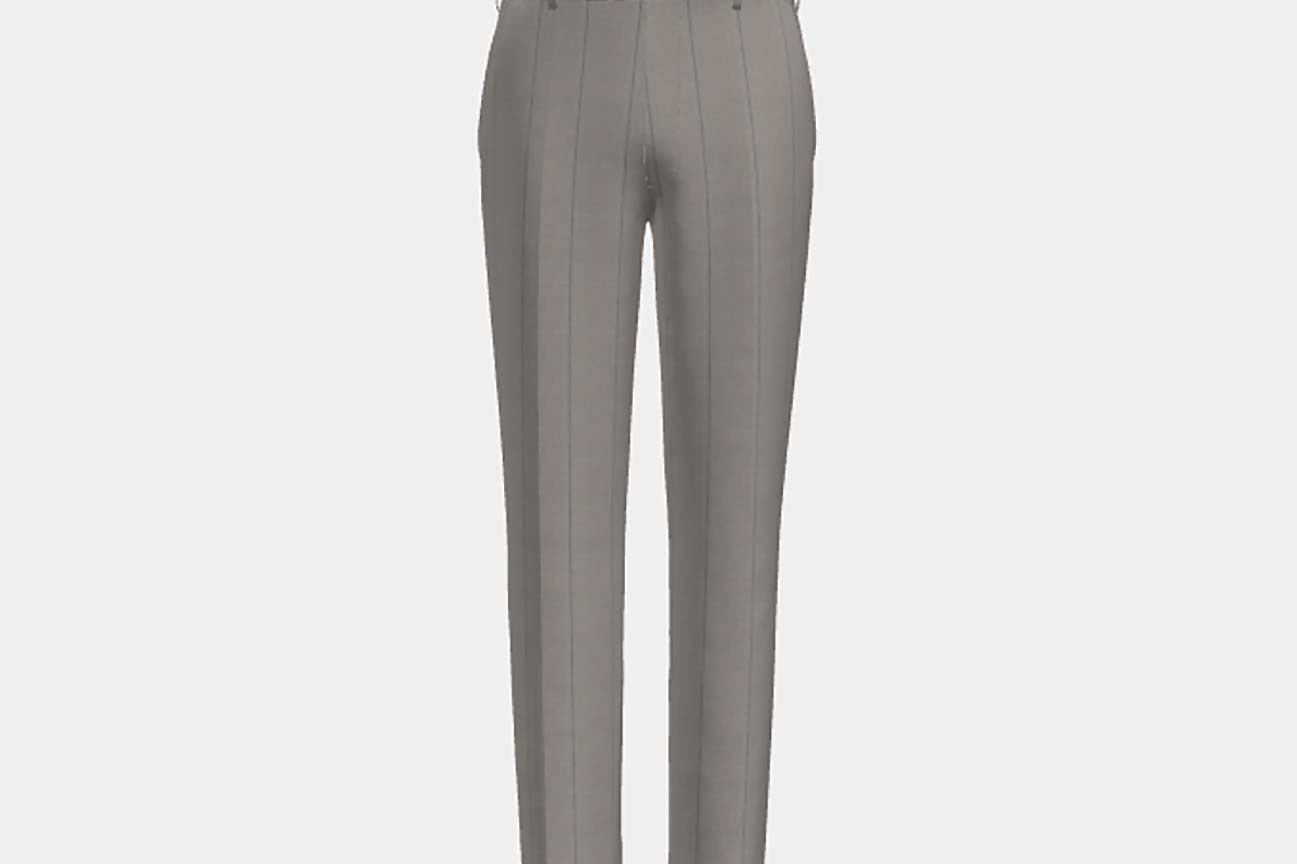 Pantalone su misura lana 130s gessato beige Caccioppoli