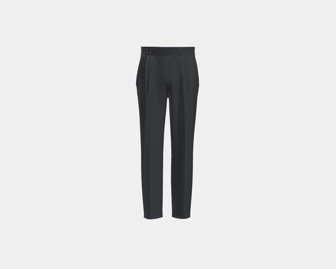 Caccioppoli blue 130s wool tailored trousers with band