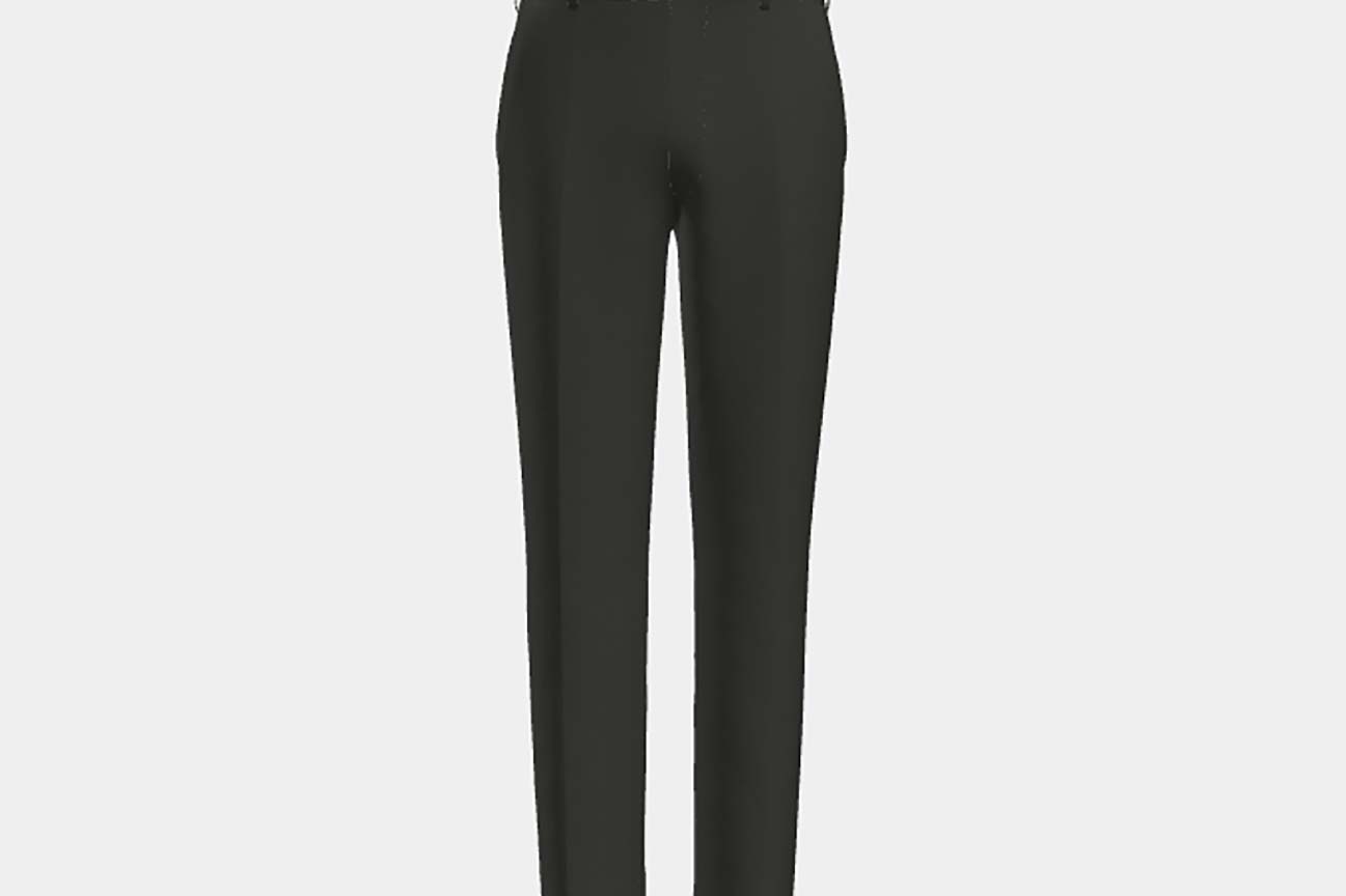 Pantalone su misura lana 150s nero Loro Piana