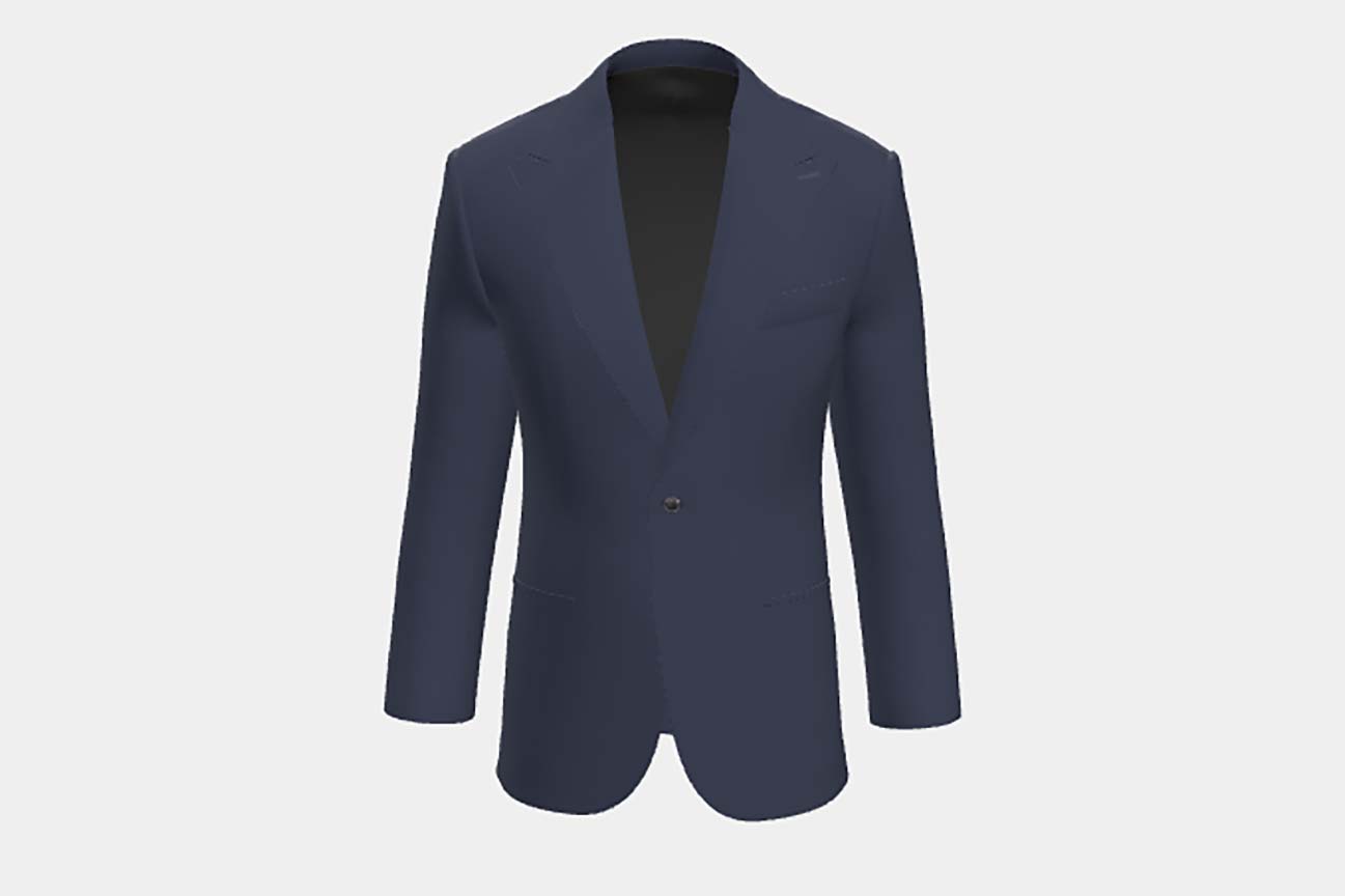 Tailored wool and silk jacket 150s blue Caccioppoli