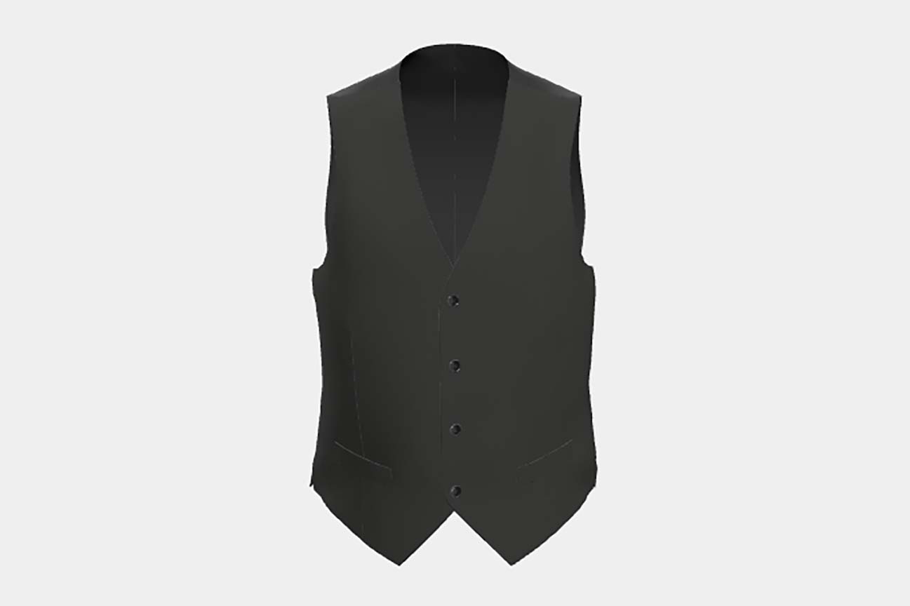 Canonico black 110s wool tailored vest