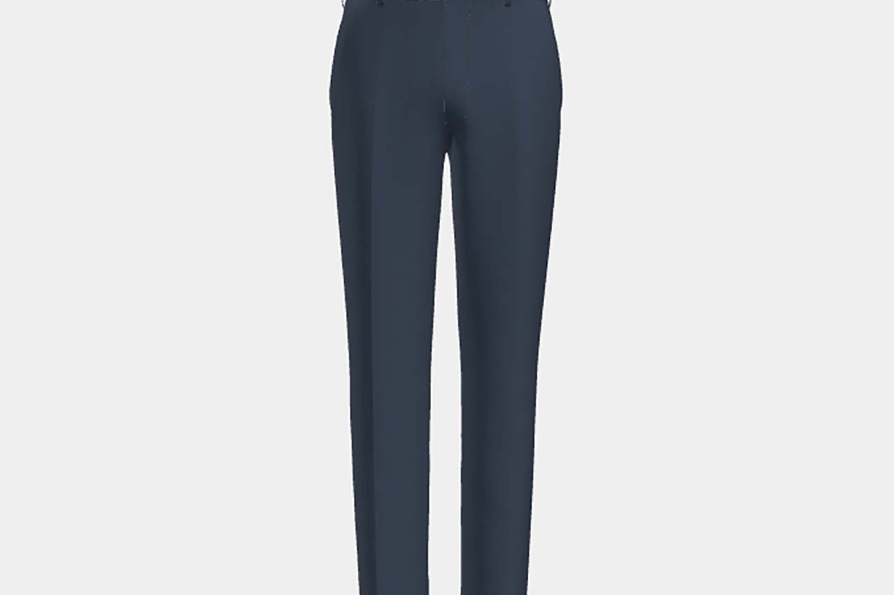 Pantalone su misura lana solaro 130s blu Caccioppoli