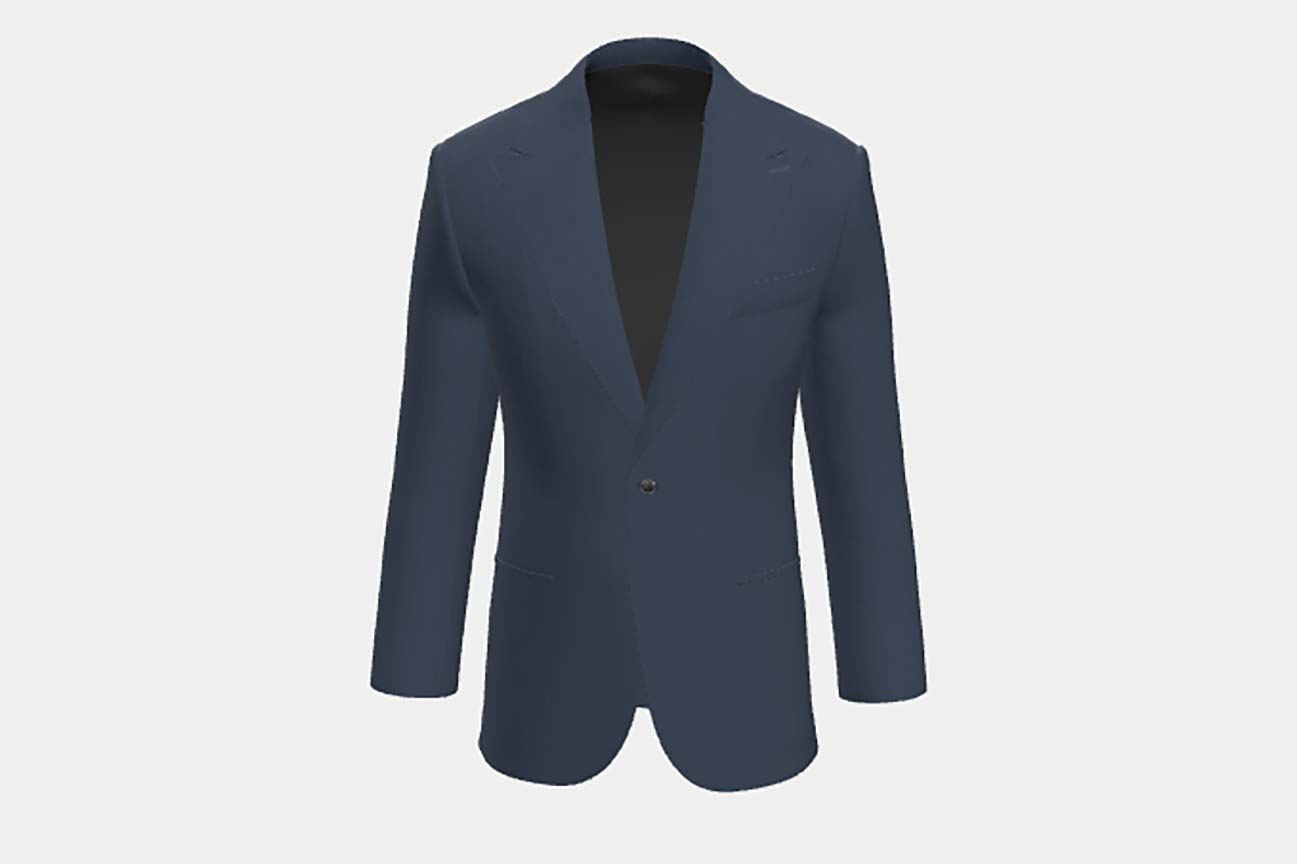 Made-to-measure solaro 130s wool jacket in blue Caccioppoli