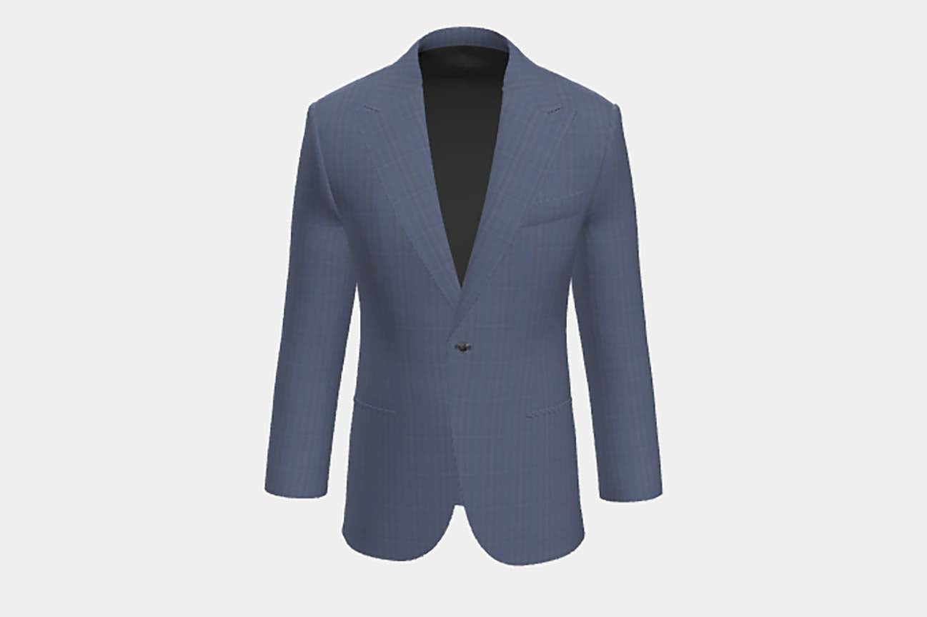 Tailored wool and silk jacket 150s blue Caccioppoli
