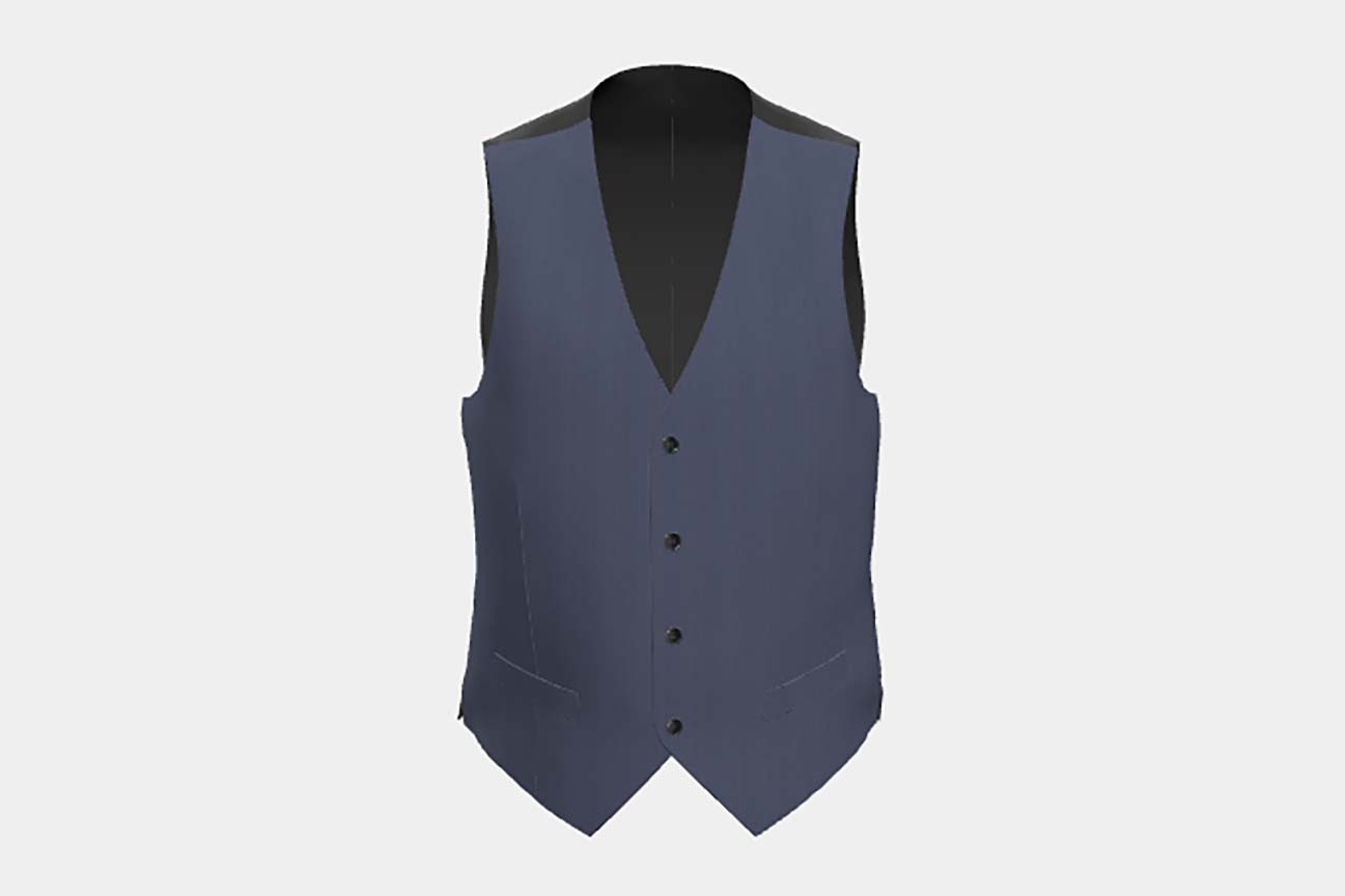 Gilet su misura lana solaro 130s blu chiaro Caccioppoli