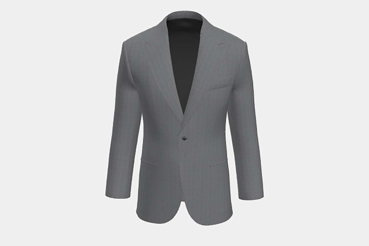 Veste tailleur en laine grise 120's Canonico