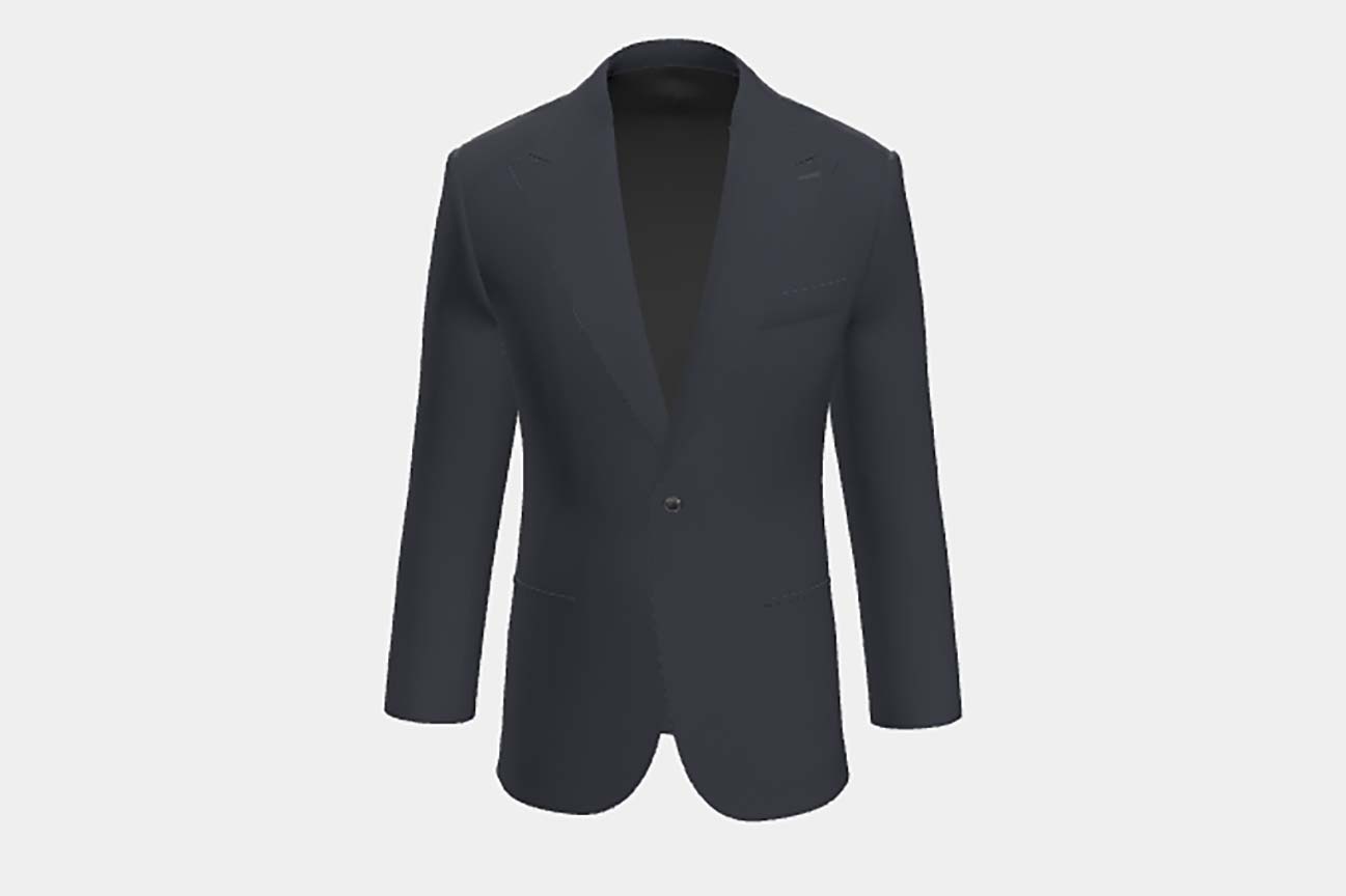 Canonico blue 120s wool and silk tailored jacket