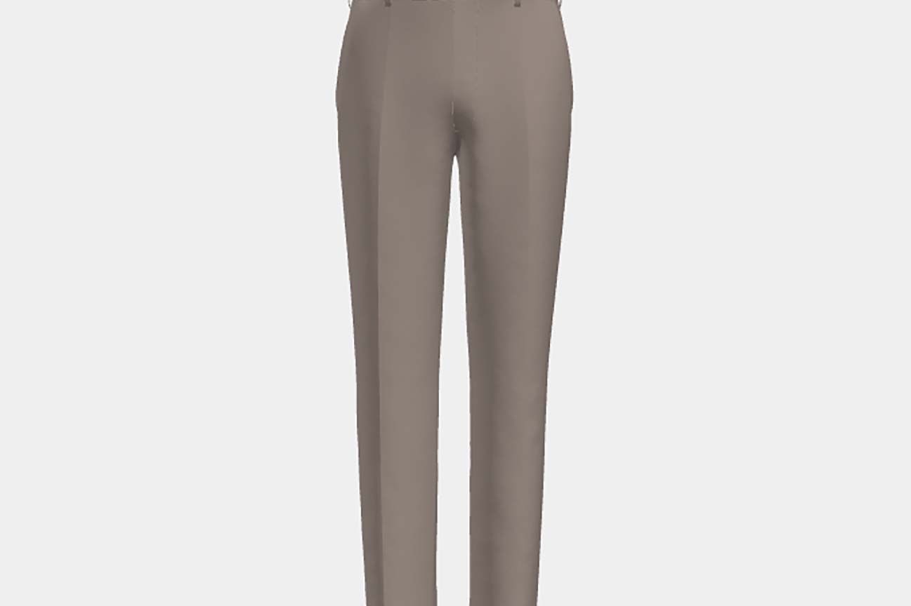 Pantalon tailleur en laine beige années 130 Caccioppoli