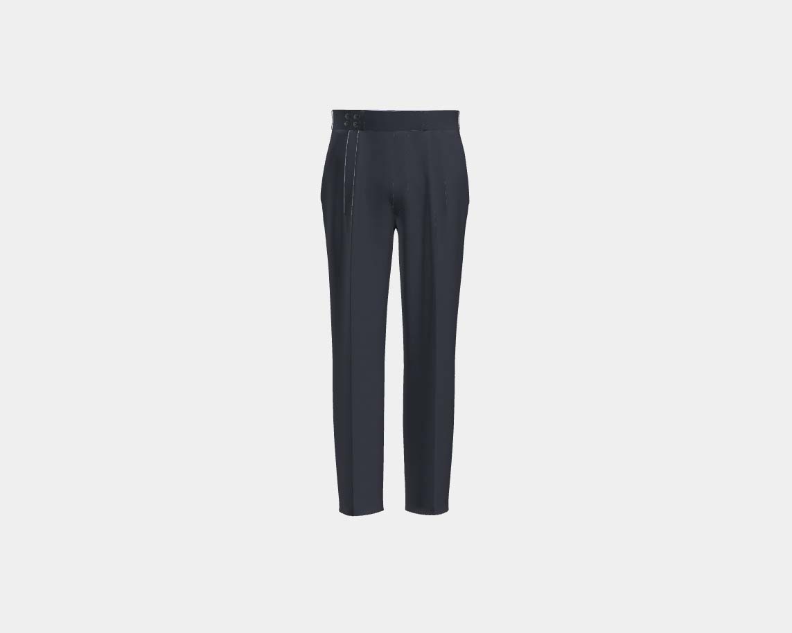 Caccioppoli blue 150s wool and silk tailored trousers with band