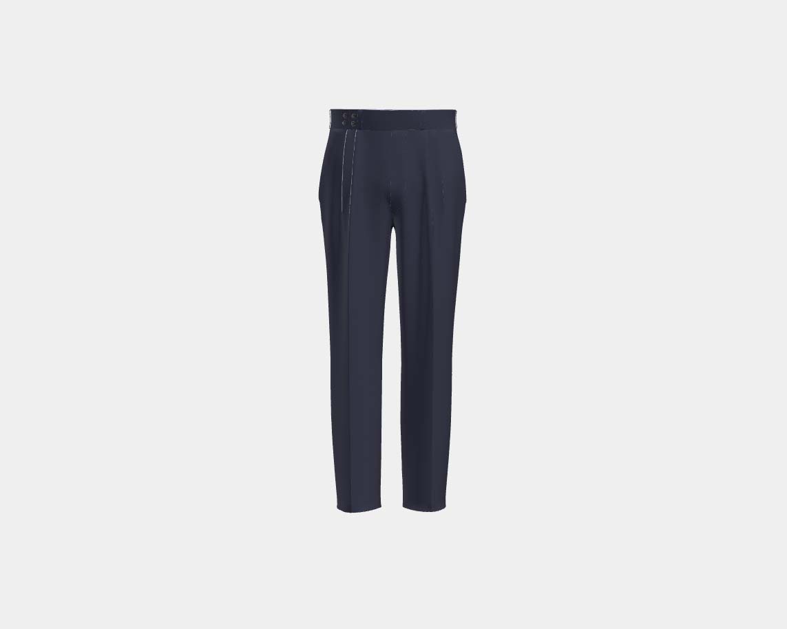 Canonico blue 110s wool tailored trousers with band