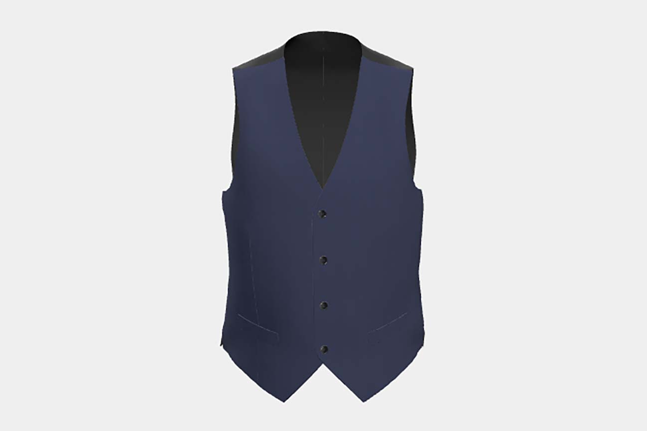 Gilet su misura lana 120s nero Canonico