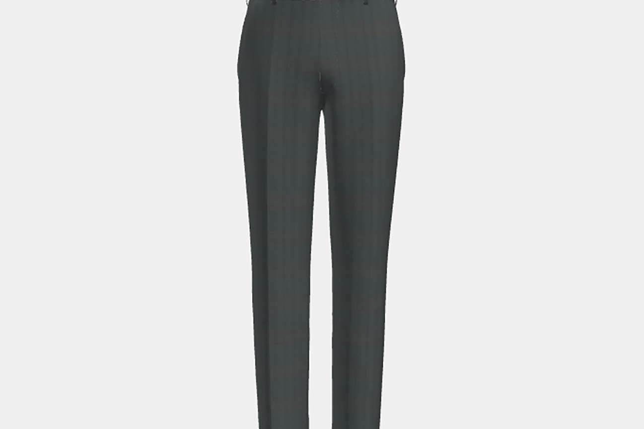 Pantalon en laine années 130 sur mesure avec fenêtre verte Caccioppoli