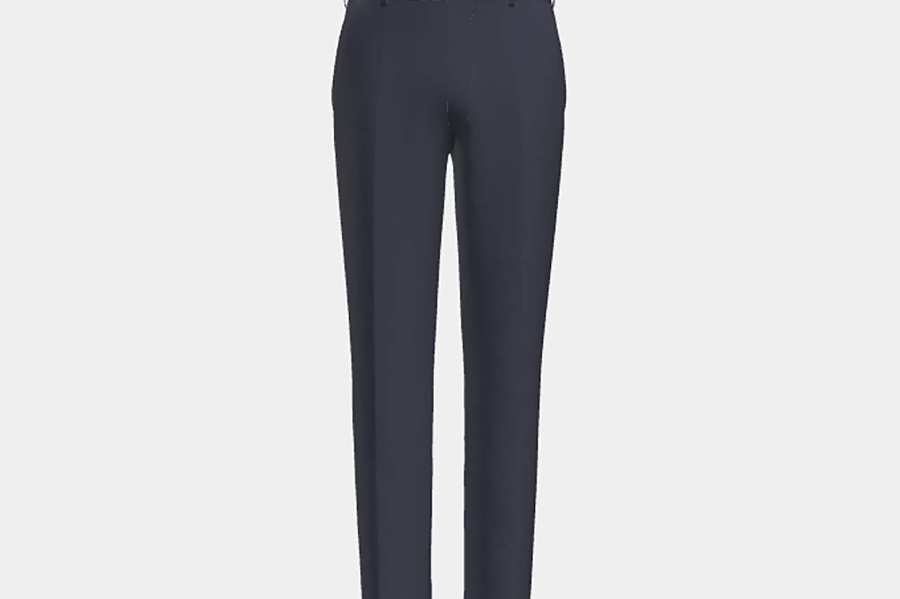 Pantalone su misura lana 150s blu Loro Piana