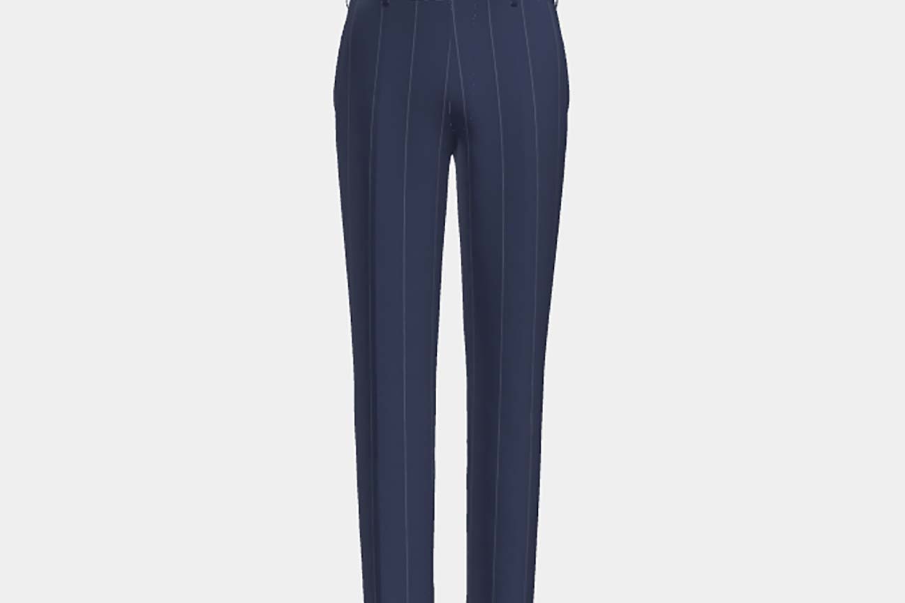 Tailored blue pinstripe 130s wool trousers Caccioppoli