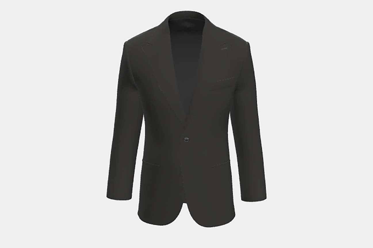 Giacca su misura lana 120s nero Canonico