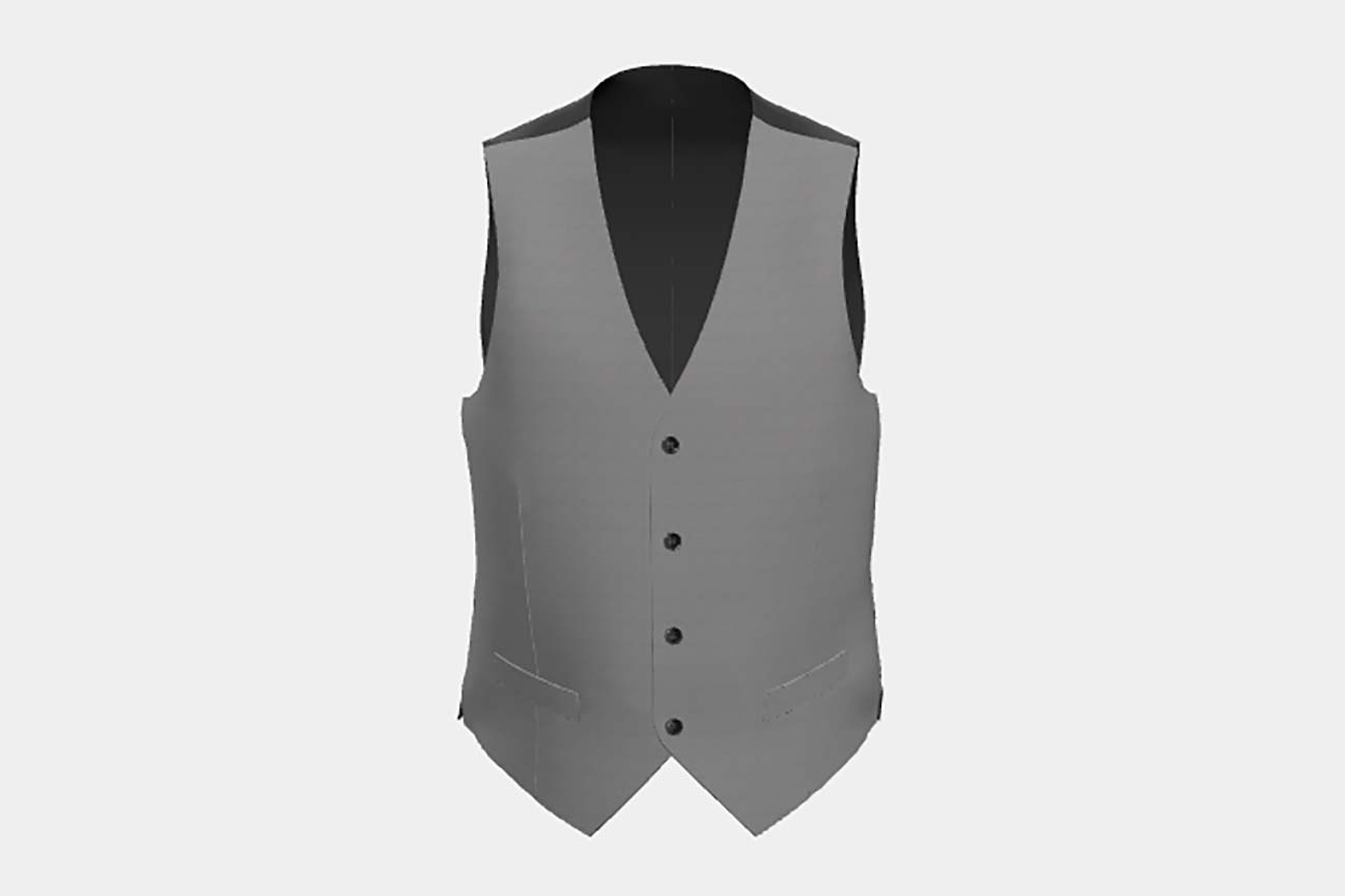 Light gray 150s wool and silk made-to-measure waistcoat Caccioppoli