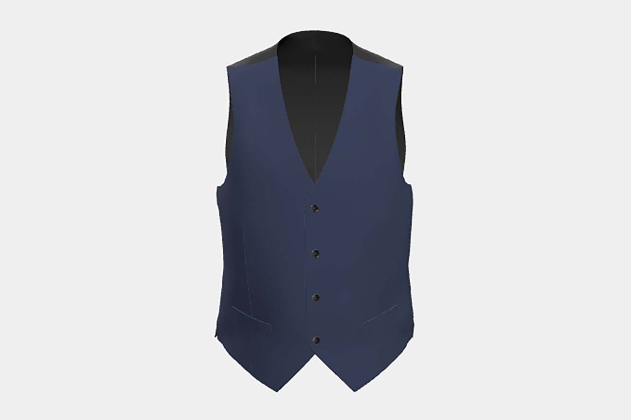 Gilet su misura lana 130s blu Caccioppoli