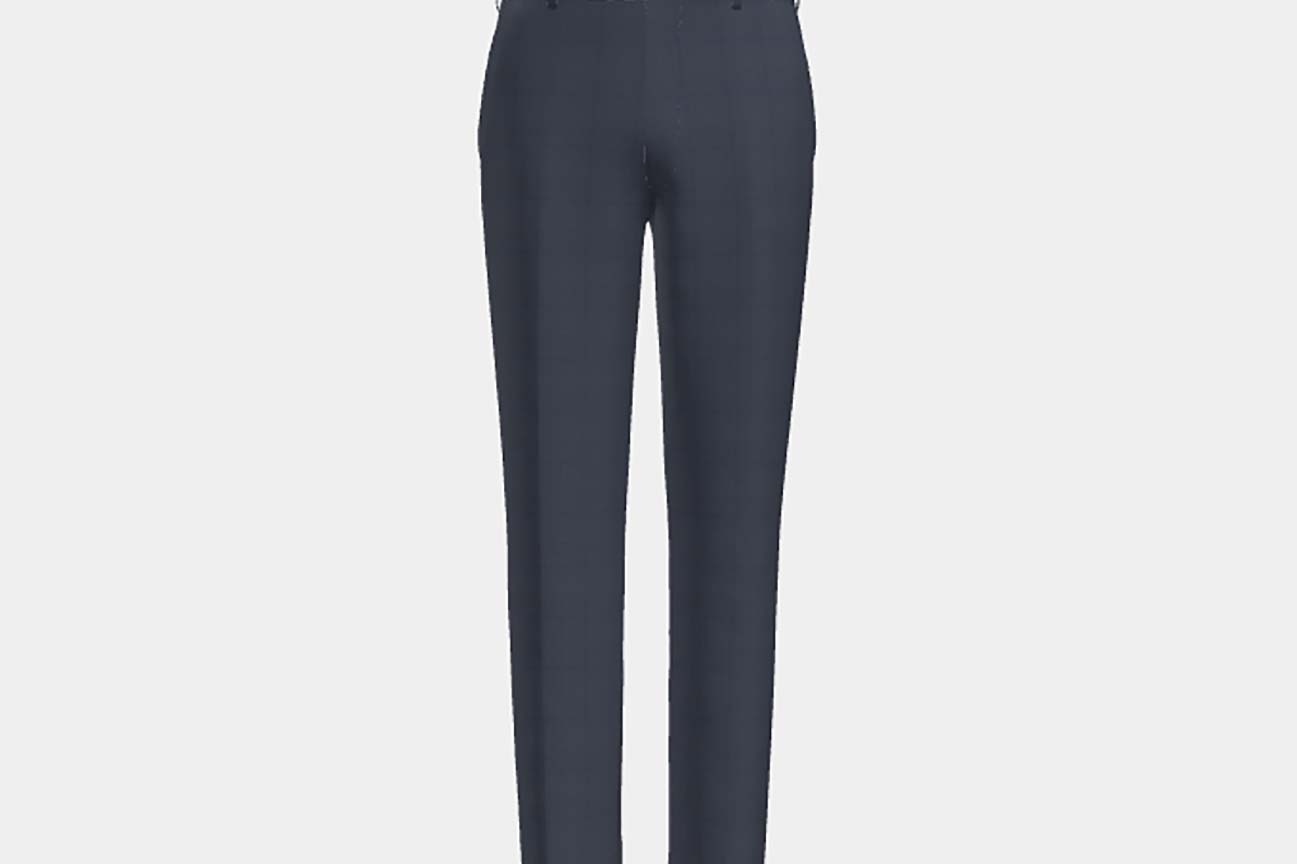 Pantalon tailleur en laine des années 130 avec fenêtres bleues Caccioppoli
