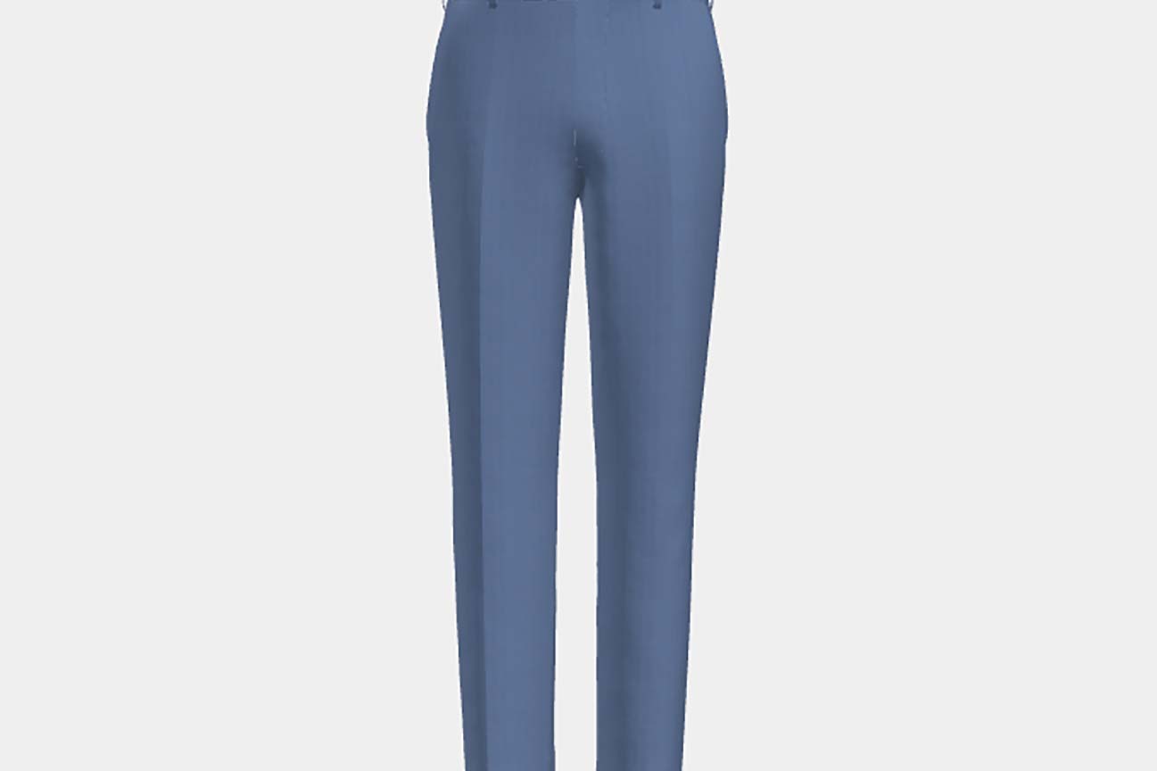 Pantalone su misura lana solaro 130s blu chiaro Caccioppoli