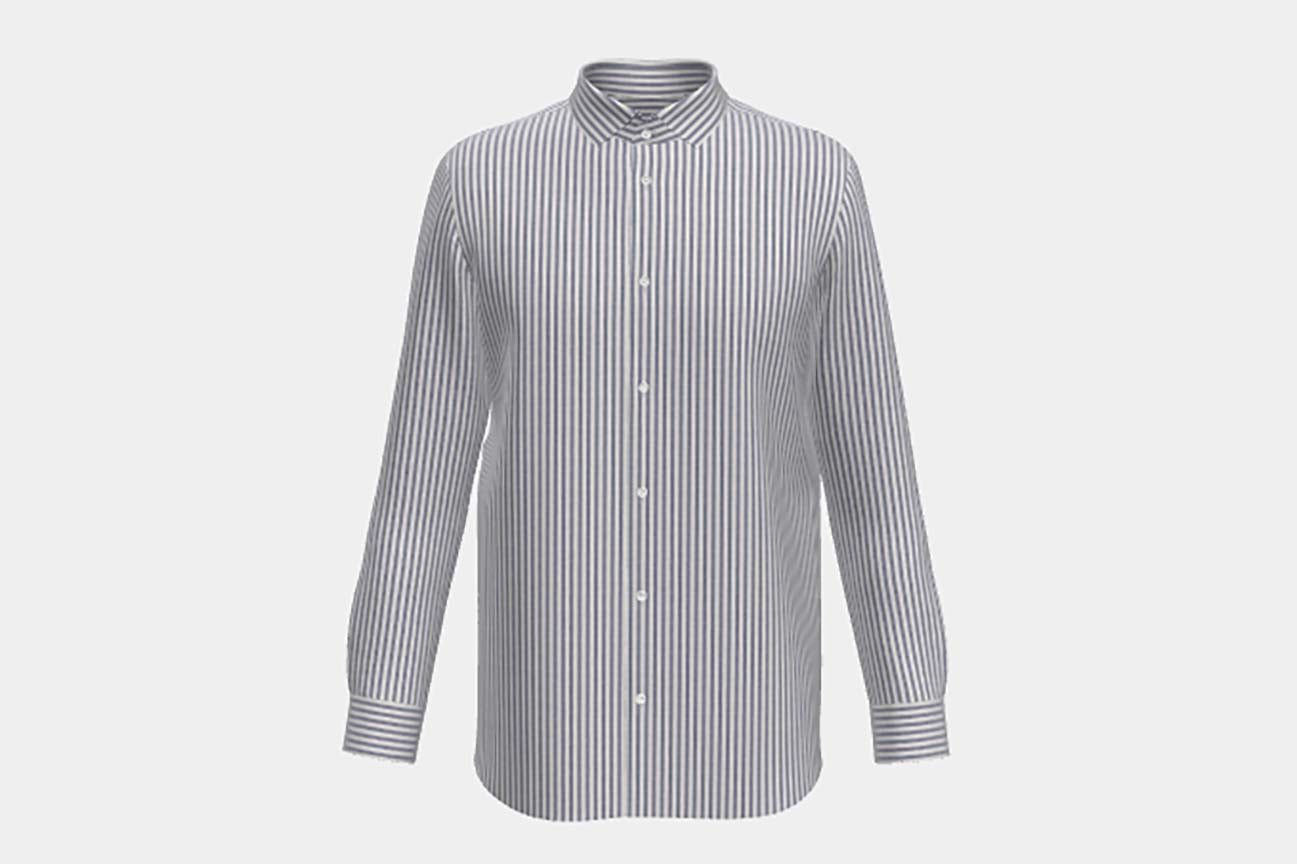 Camicia su misura lino e cotone blu