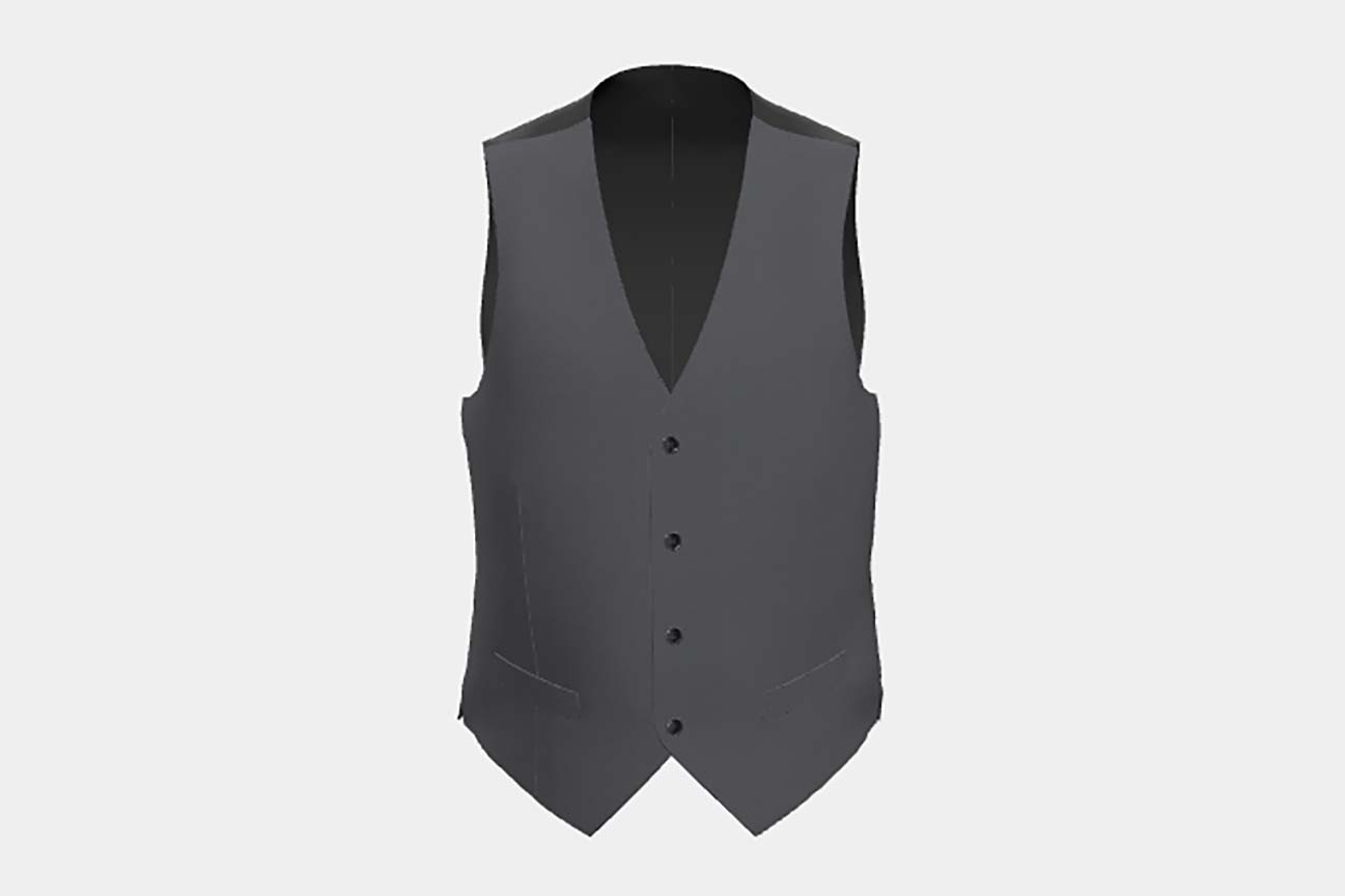Gilet tailleur en laine gris années 150 Loro Piana