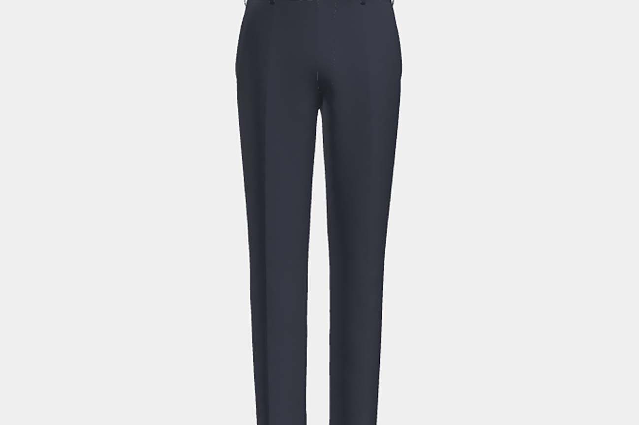 Pantalone su misura lana e seta 150s blu Caccioppoli
