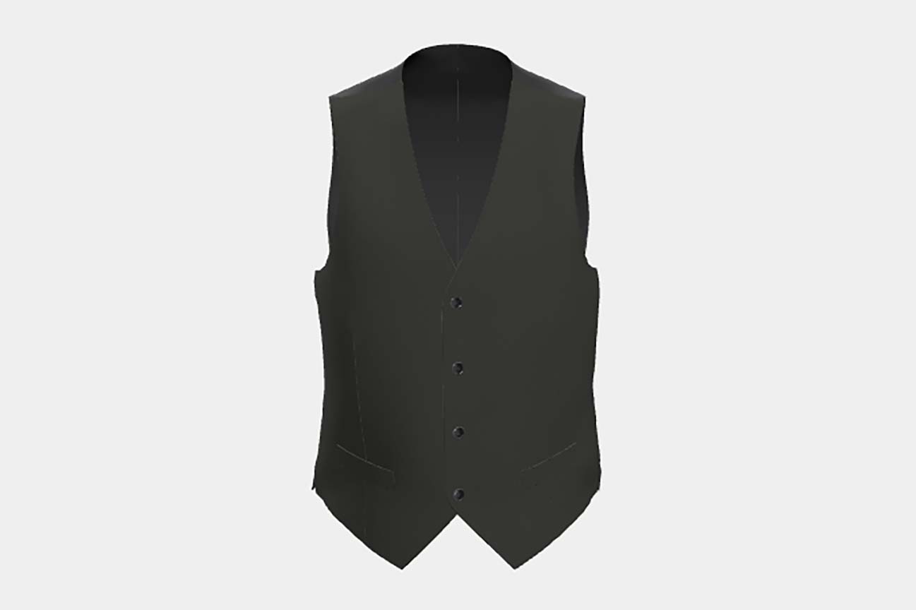 150s black tailored wool and silk waistcoat Caccioppoli