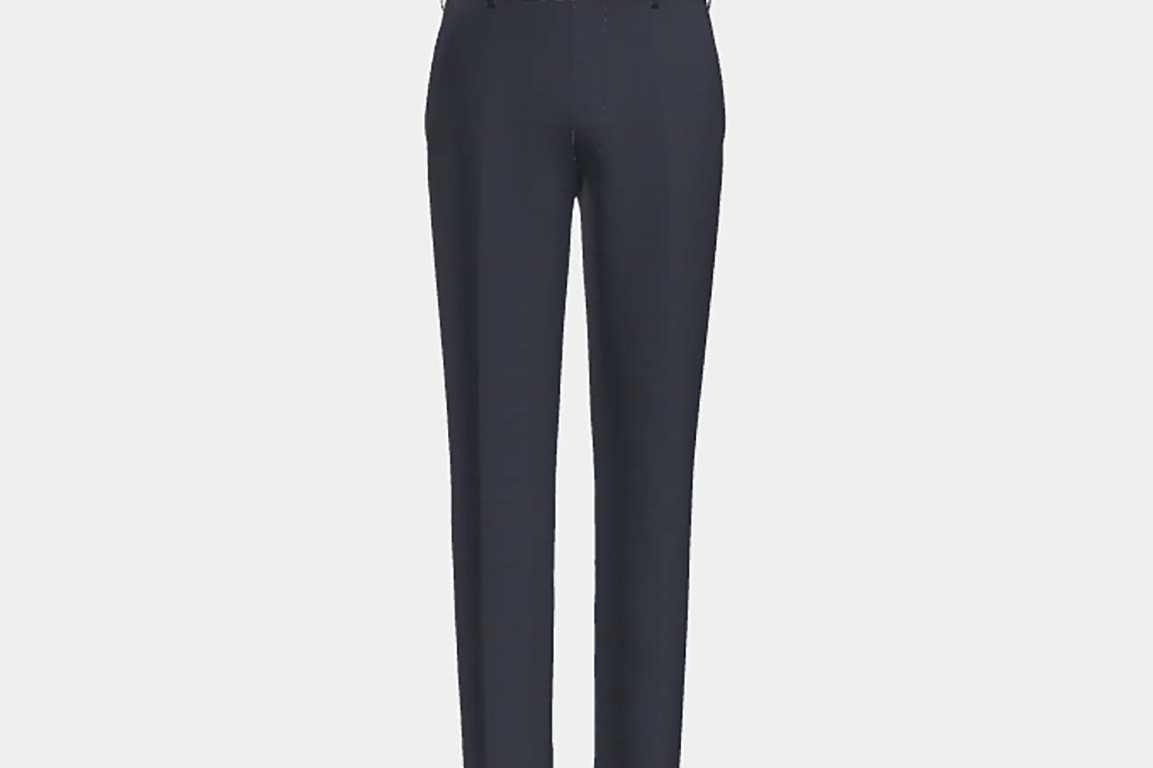 Pantalon tailleur en laine des années 130 avec fenêtres bleues Caccioppoli