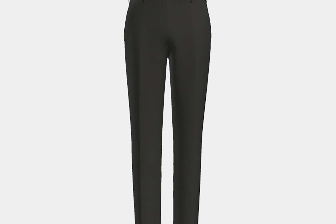 Pantalon tailleur en laine noire années 120 Canonico