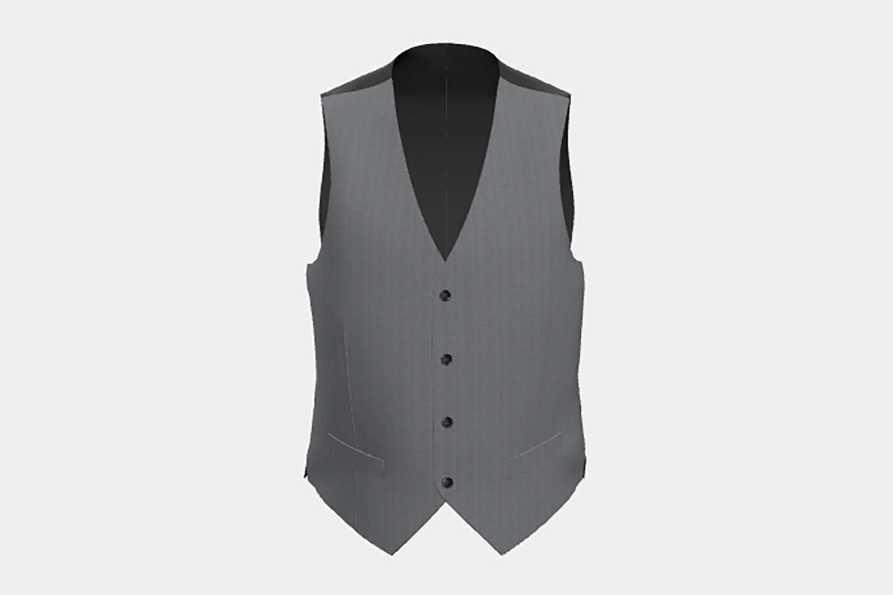 Gilet su misura lana 120s grigio Canonico