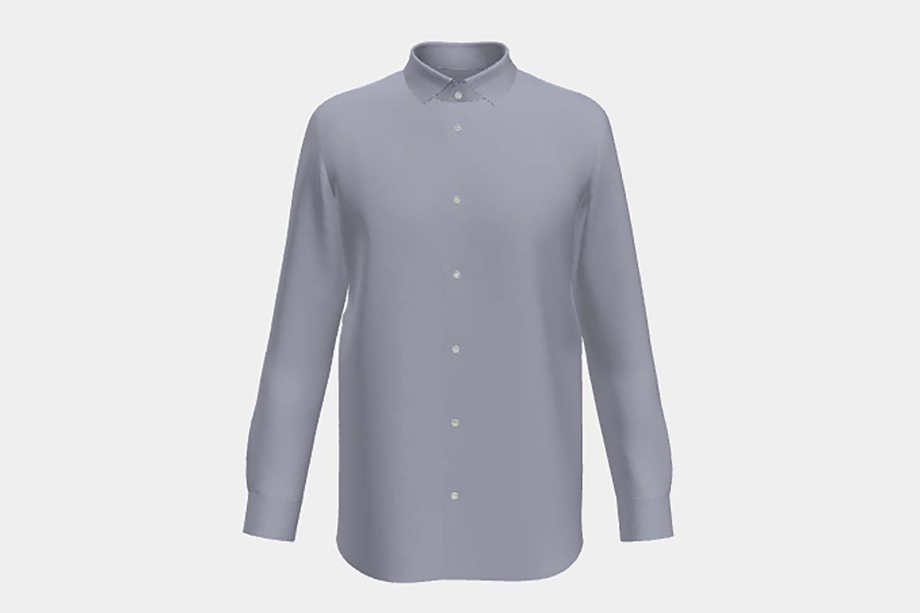 Made to measure double twisted oxford shirt in light blue cotton