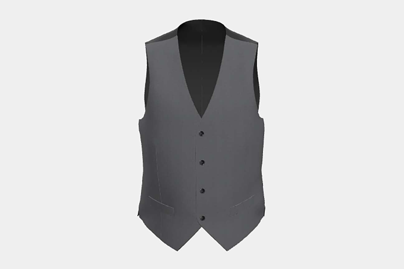 Made to measure 150s gray wool and silk waistcoat Caccioppoli