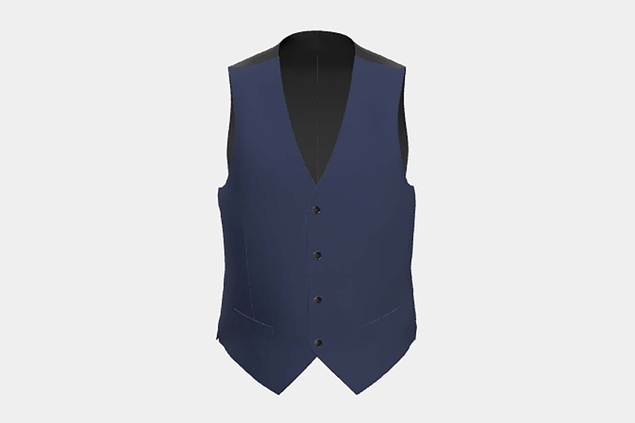 Gilet su misura lana 130s gessato blu Caccioppoli
