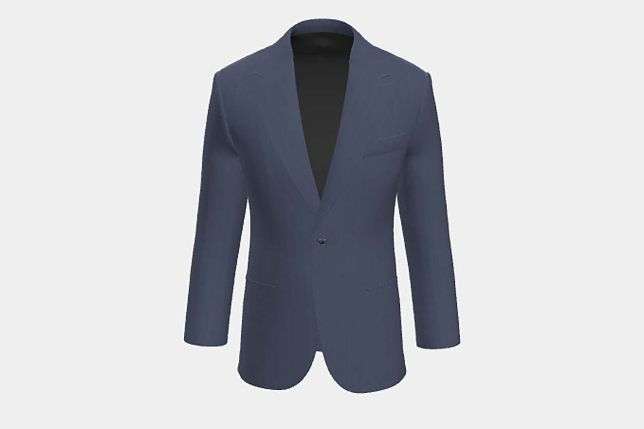 Tailored wool and silk jacket 150s blue Caccioppoli