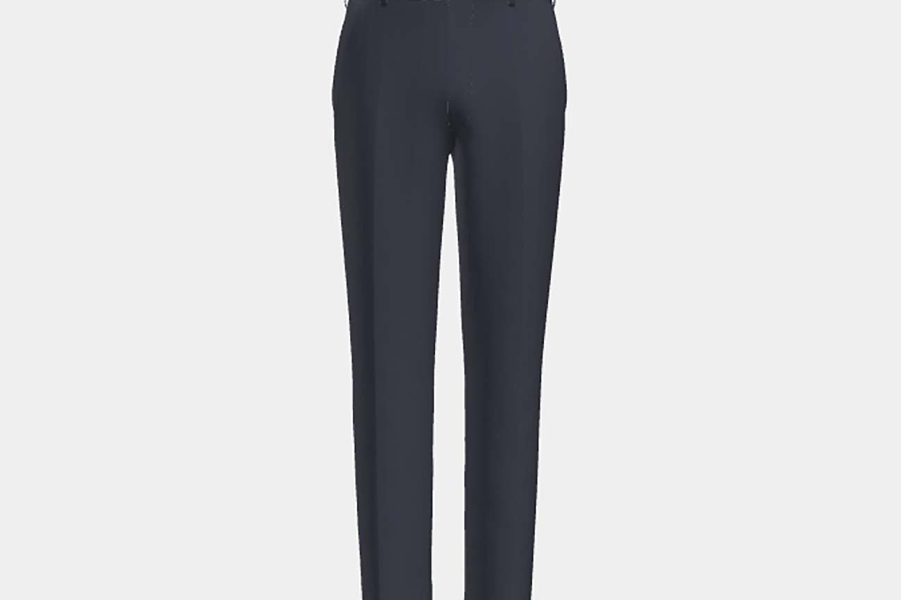 Pantalone su misura lana e seta 150s blu Caccioppoli