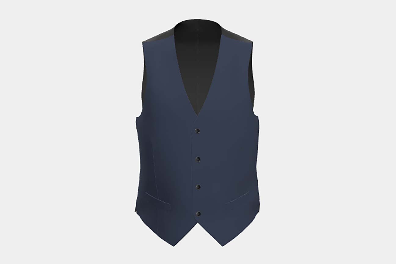 Gilet su misura lana 130s blu Caccioppoli